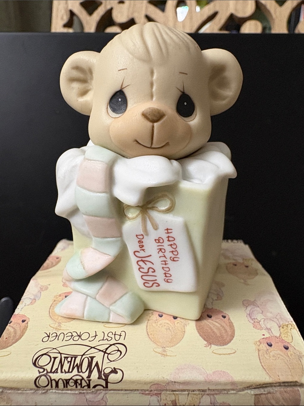 Precious moments figure.: HAPPY BIRTHDAY, DEAR JESUS